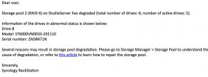 Email from Synology Server